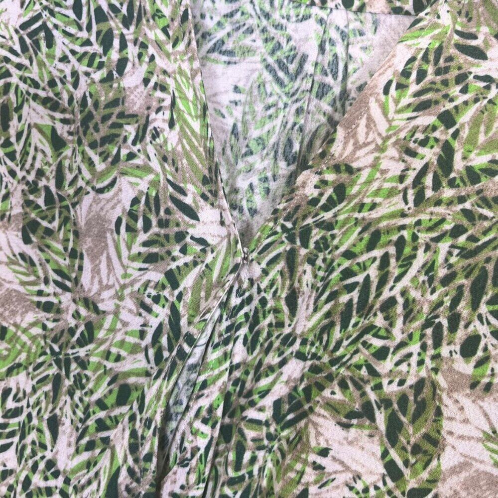 CAbi Dress Green Women's Size M Faux Wrap Elastic Waist Long Sleeve Green Tropic - Picture 6 of 12